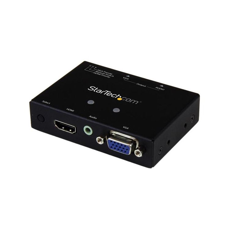 2x1 VGA + HDMI to VGA Converter Switch with Priority Switching - 1080p