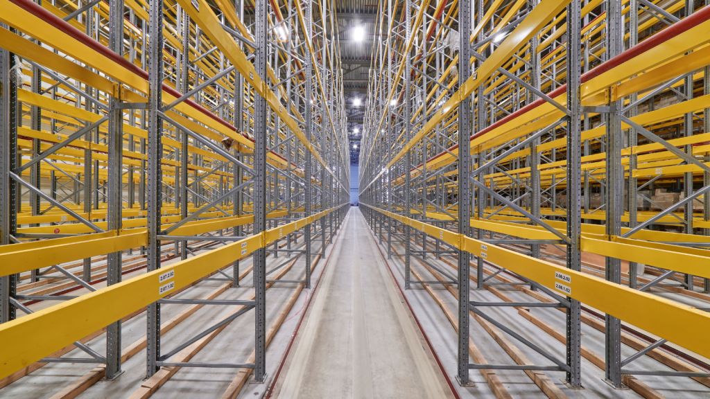 Warehouse metal racking image