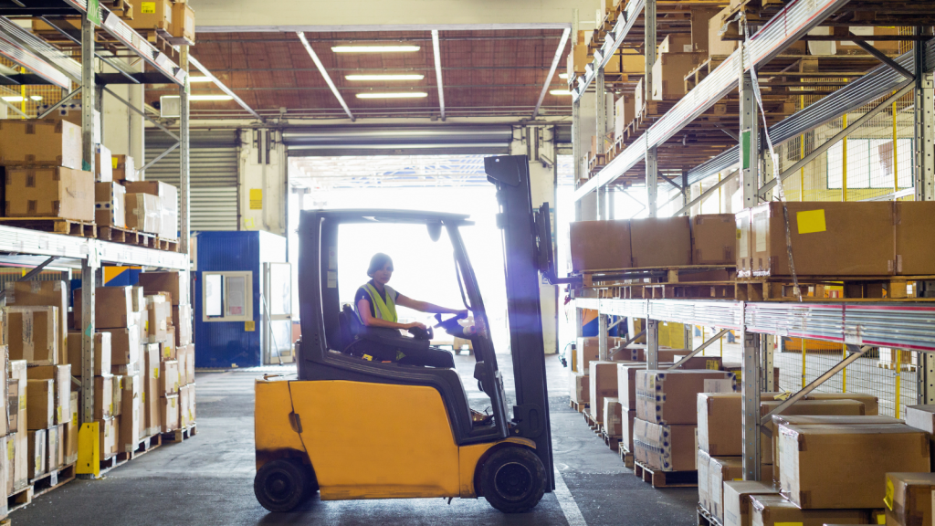 Warehouse forklift image