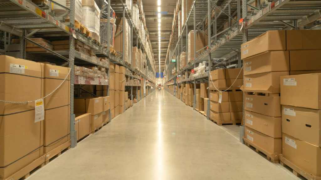 Warehouse long aisle image