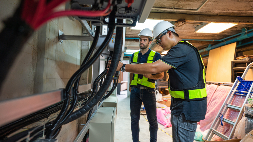 Warehouse electrical worker