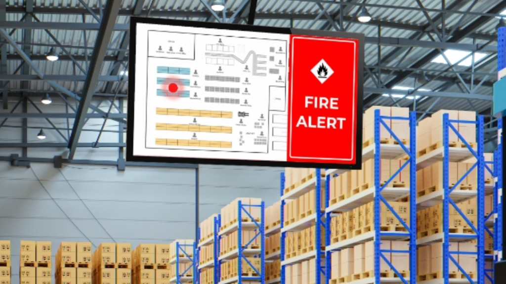 Digital signage in a warehouse